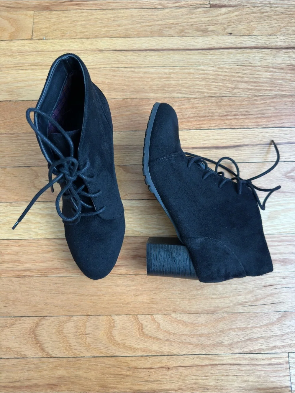 Madden Girl Black Suede Ankle Booties
